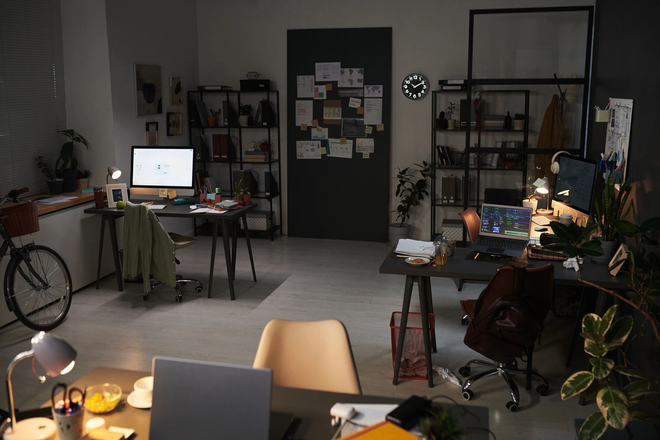 Modern office workspace prepared for business operations